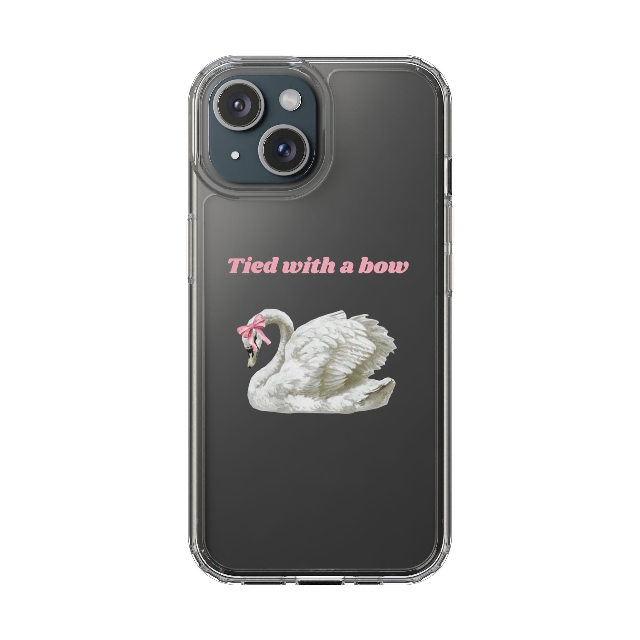 Clear Case with swan and bow design