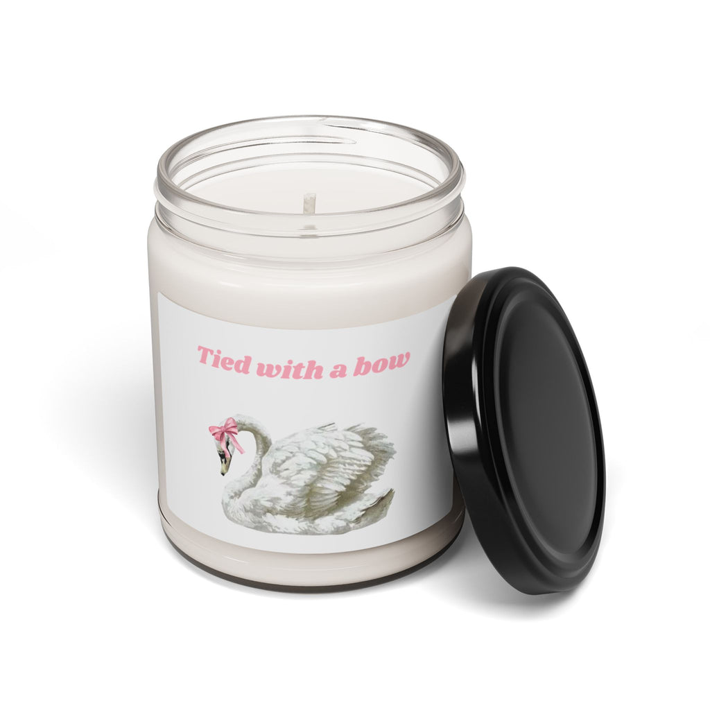 Swan Candle — “Tied With a Bow” 9oz Scented Soy Jar