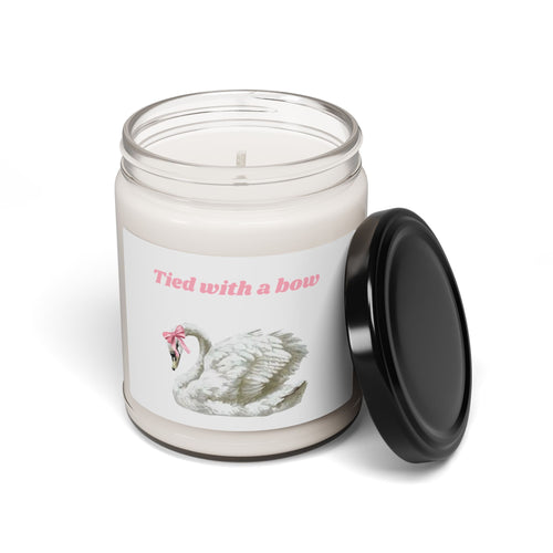 Swan Candle — “Tied With a Bow” 9oz Scented Soy Jar