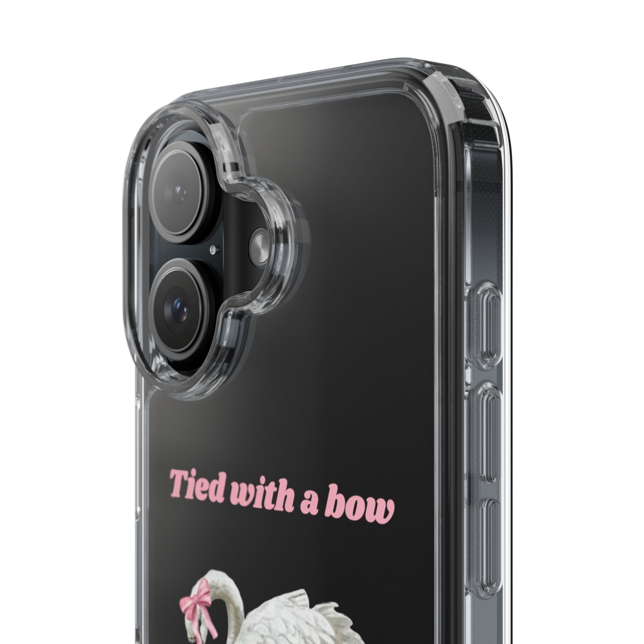 Clear Case with swan and bow design