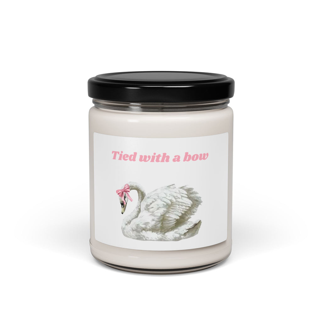 Swan Candle — “Tied With a Bow” 9oz Scented Soy Jar