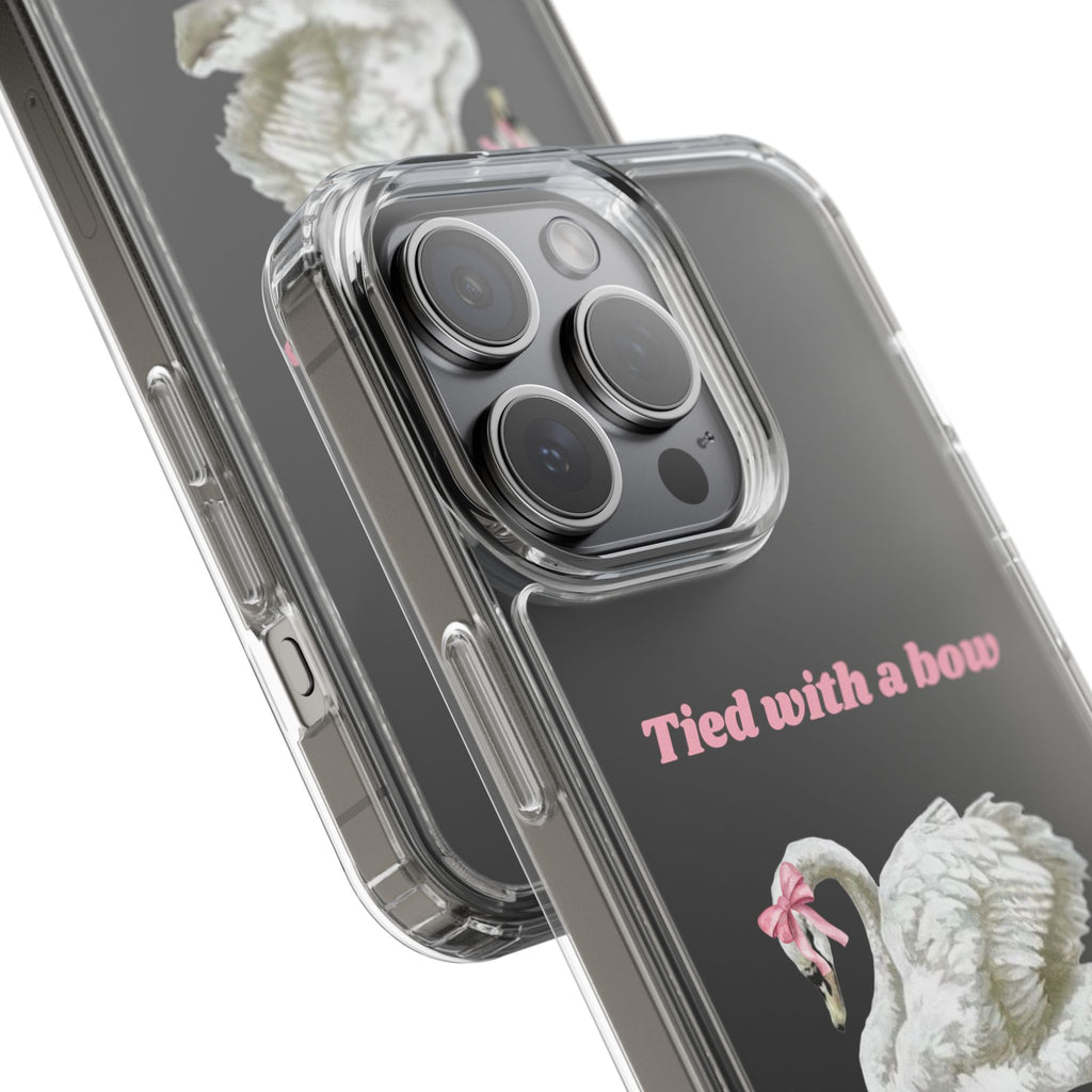 Clear Case with swan and bow design