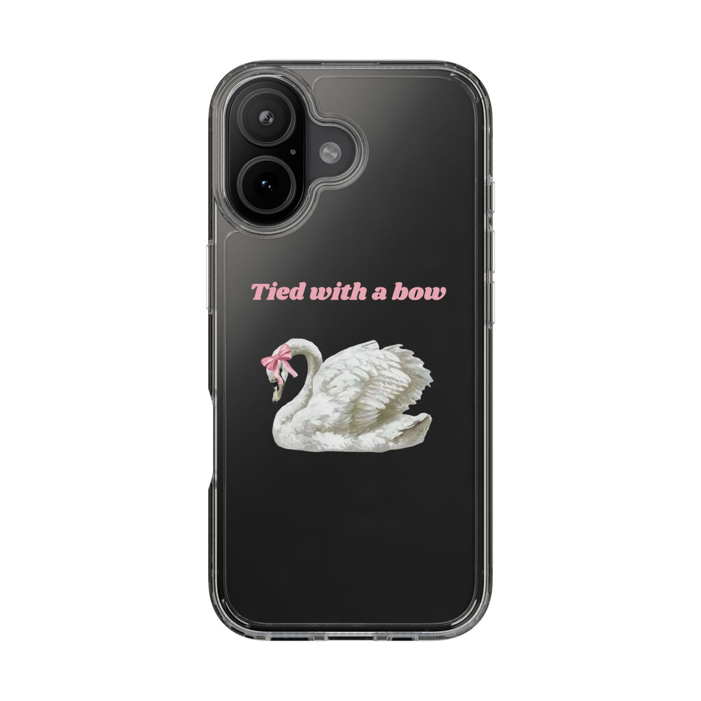 Clear Case with swan and bow design