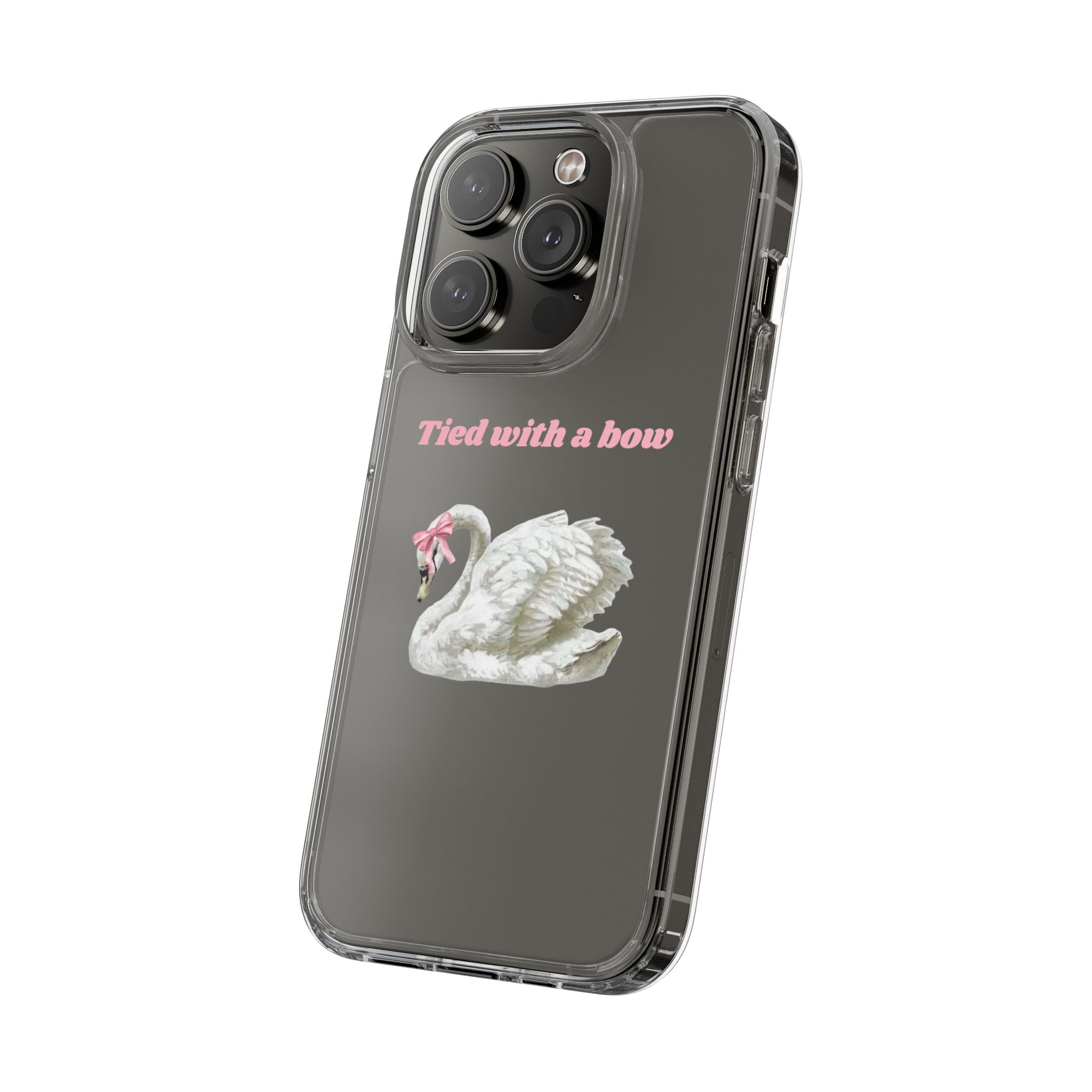 Clear Case with swan and bow design