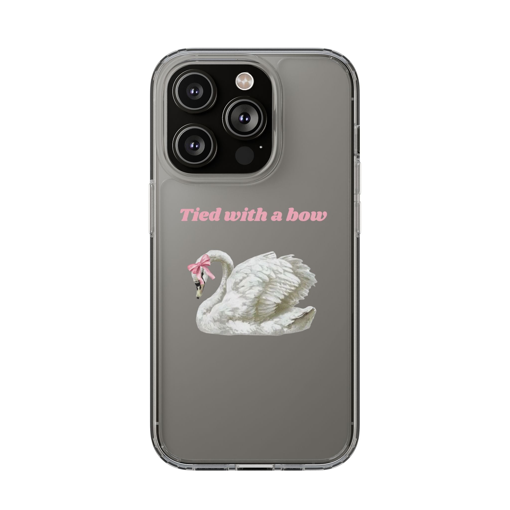 Clear Case with swan and bow design