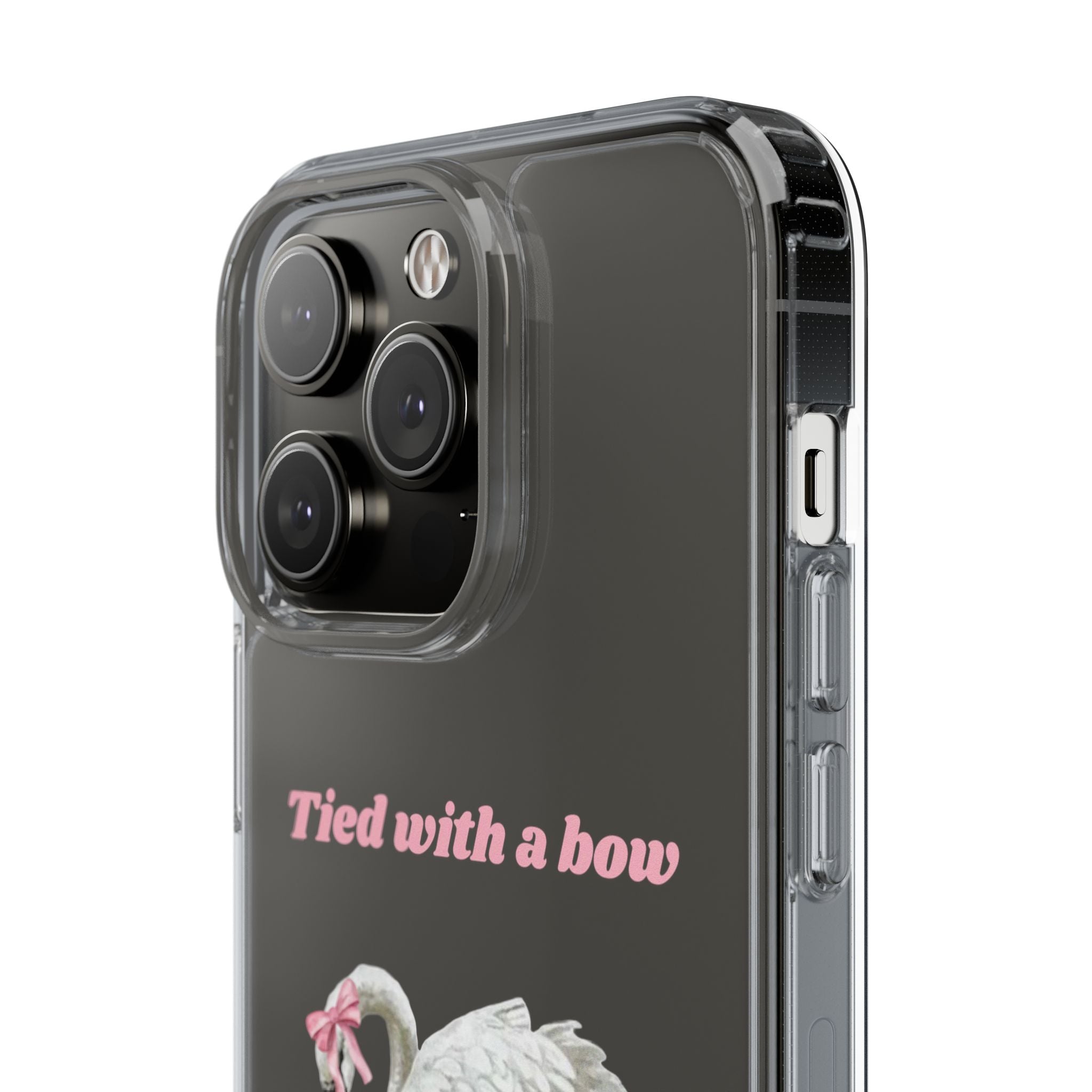 Clear Case with swan and bow design