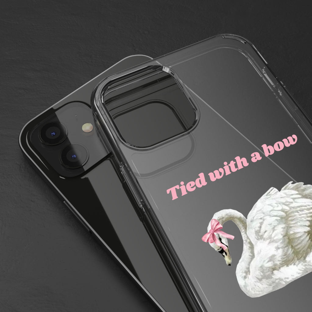 Clear Case with swan and bow design