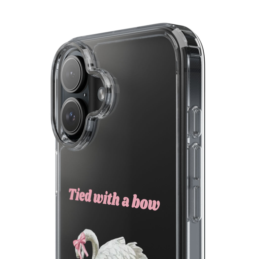 Clear Case with swan and bow design