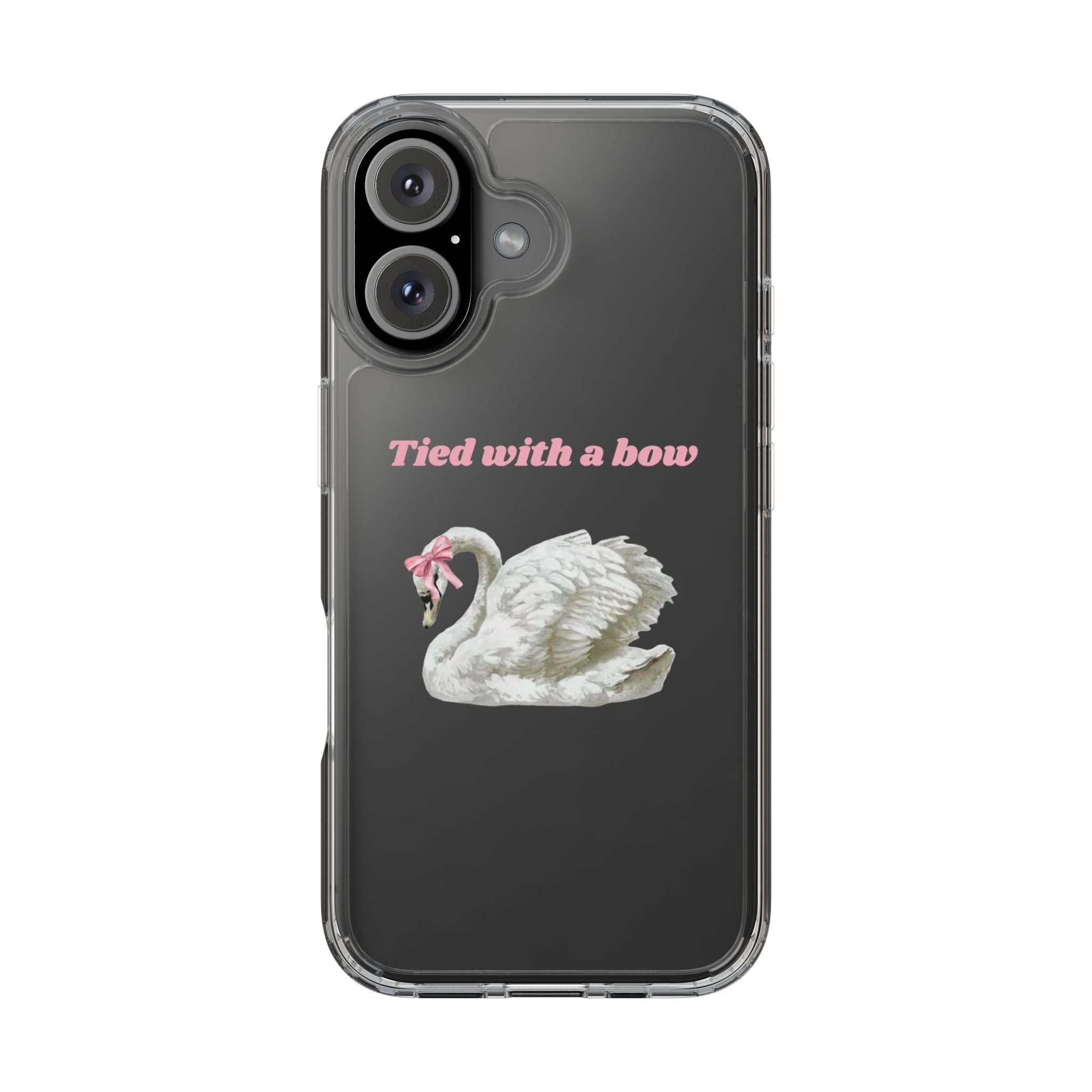 Clear Case with swan and bow design