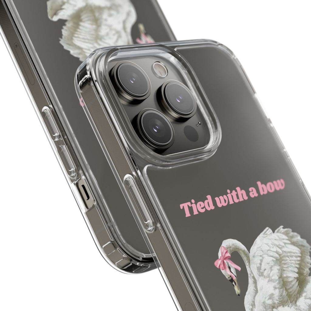 Clear Case with swan and bow design