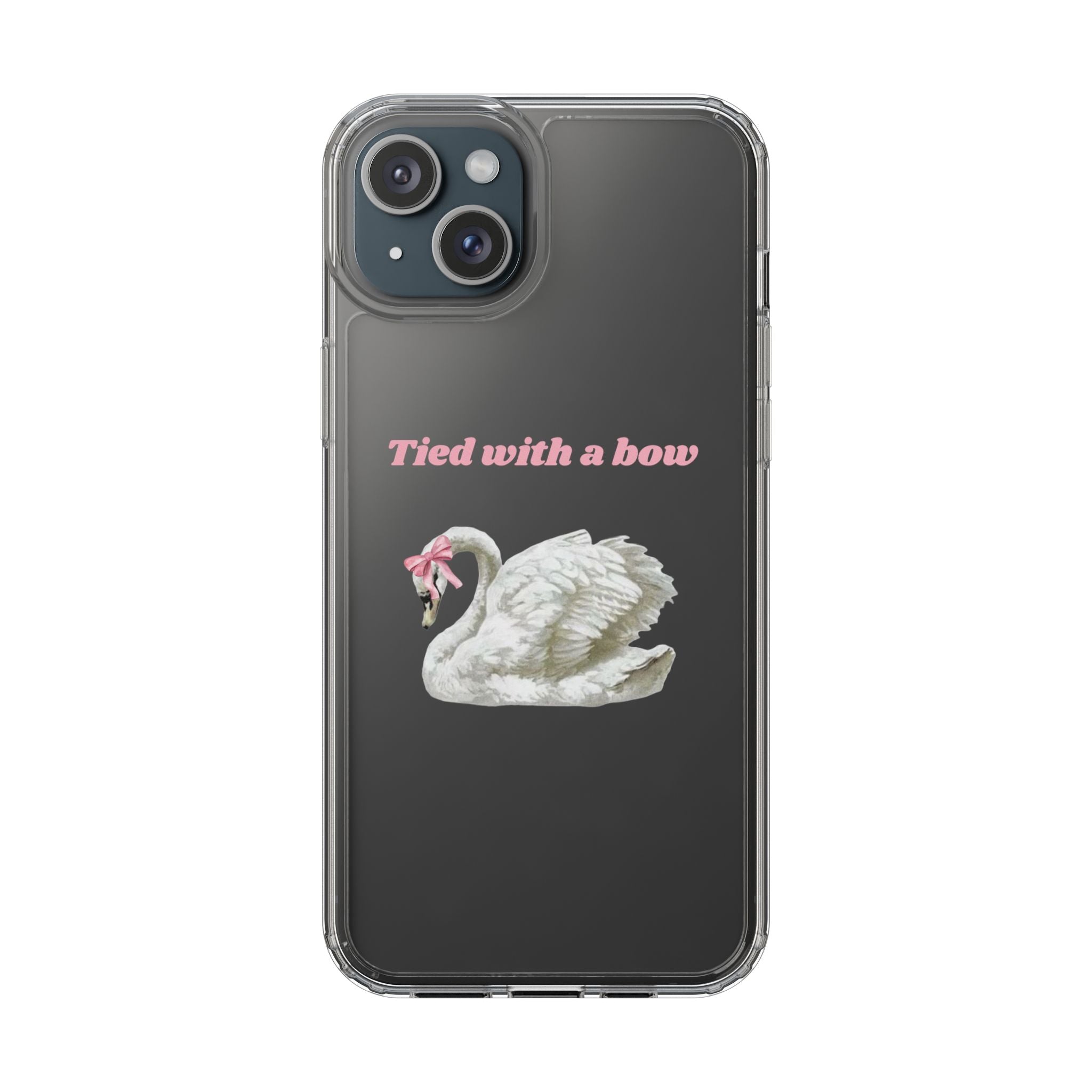 Clear Case with swan and bow design