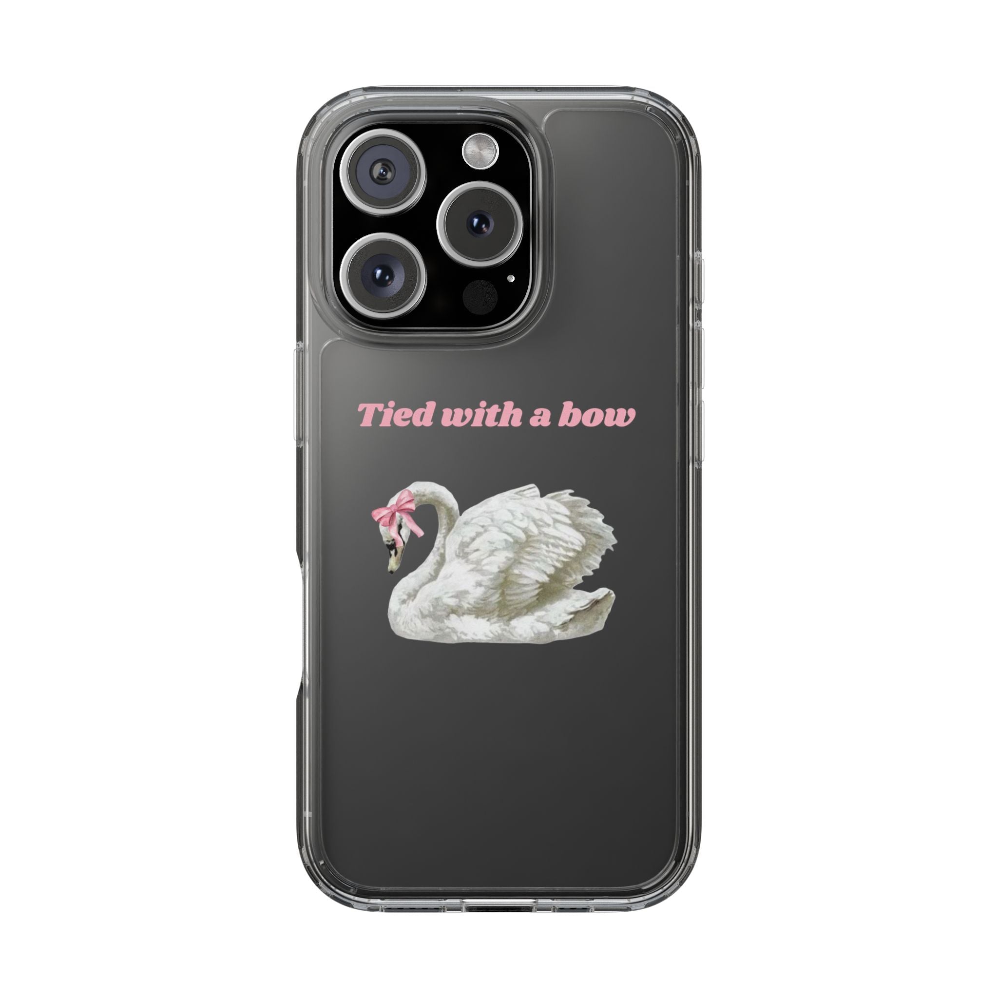 Clear Case with swan and bow design