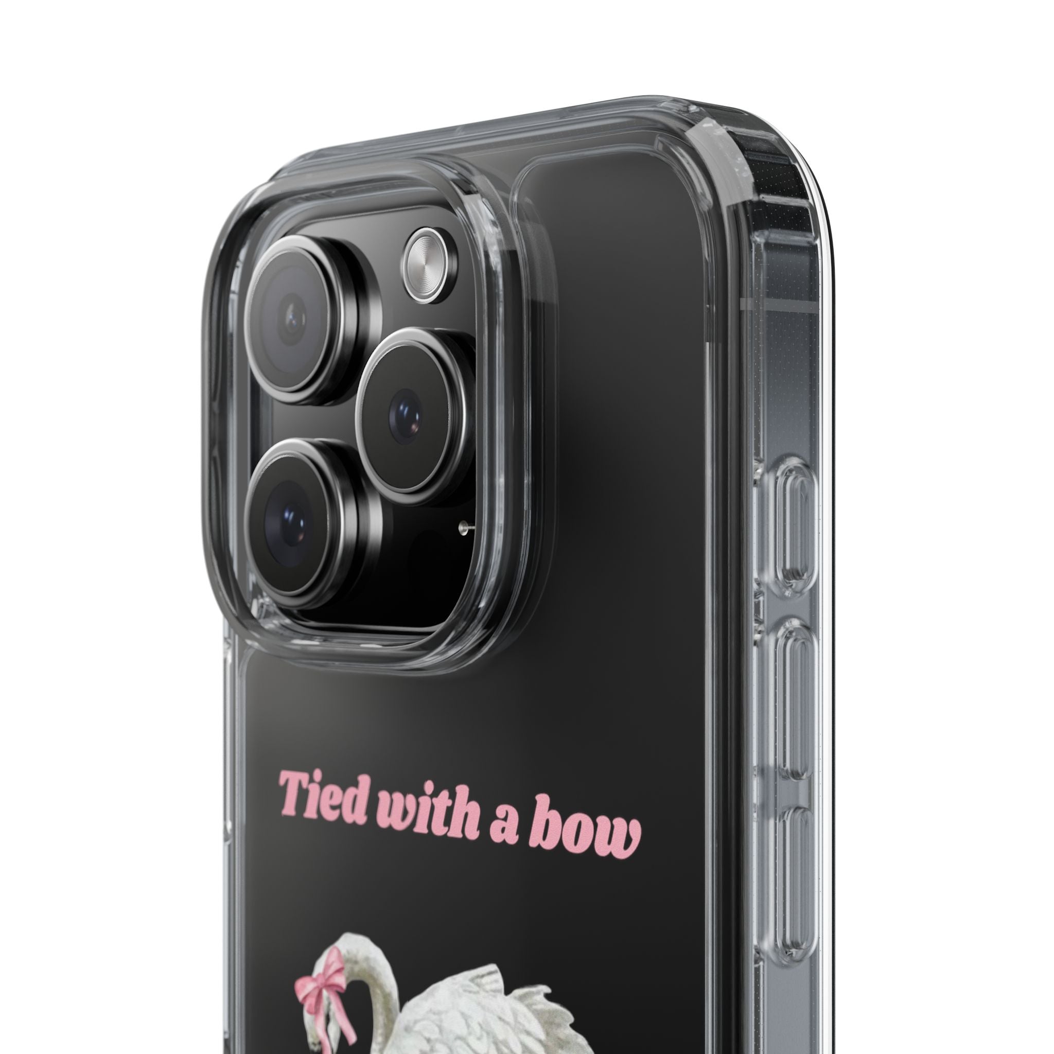 Clear Case with swan and bow design