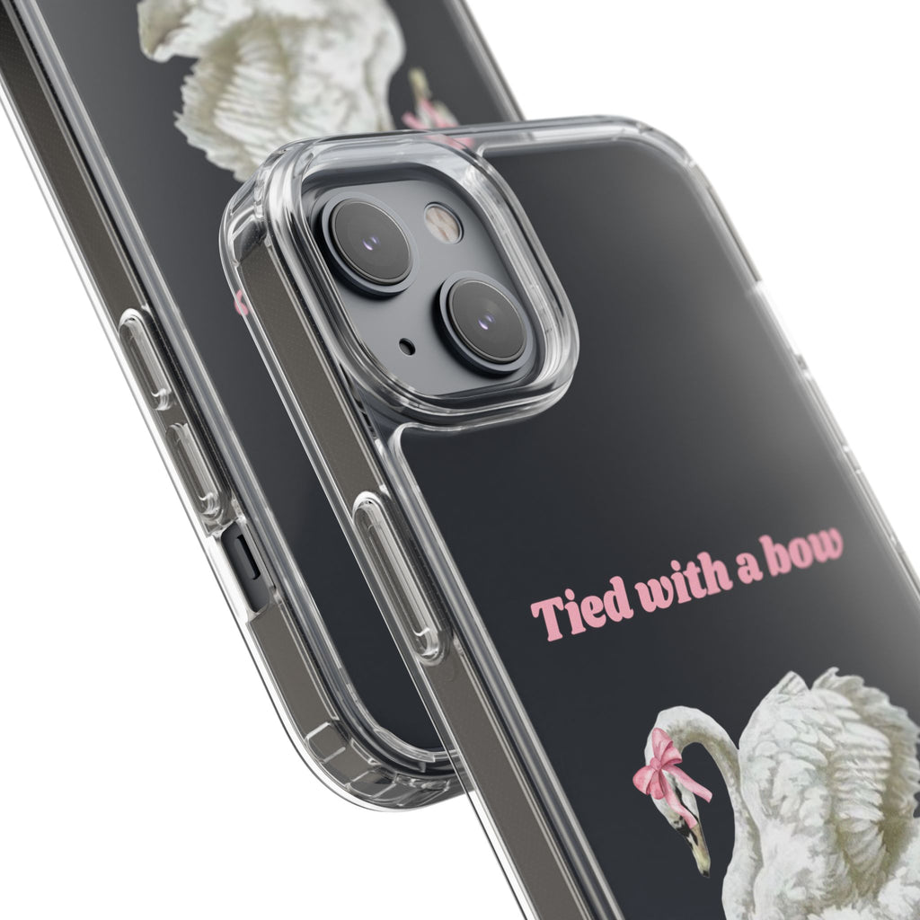 Clear Case with swan and bow design