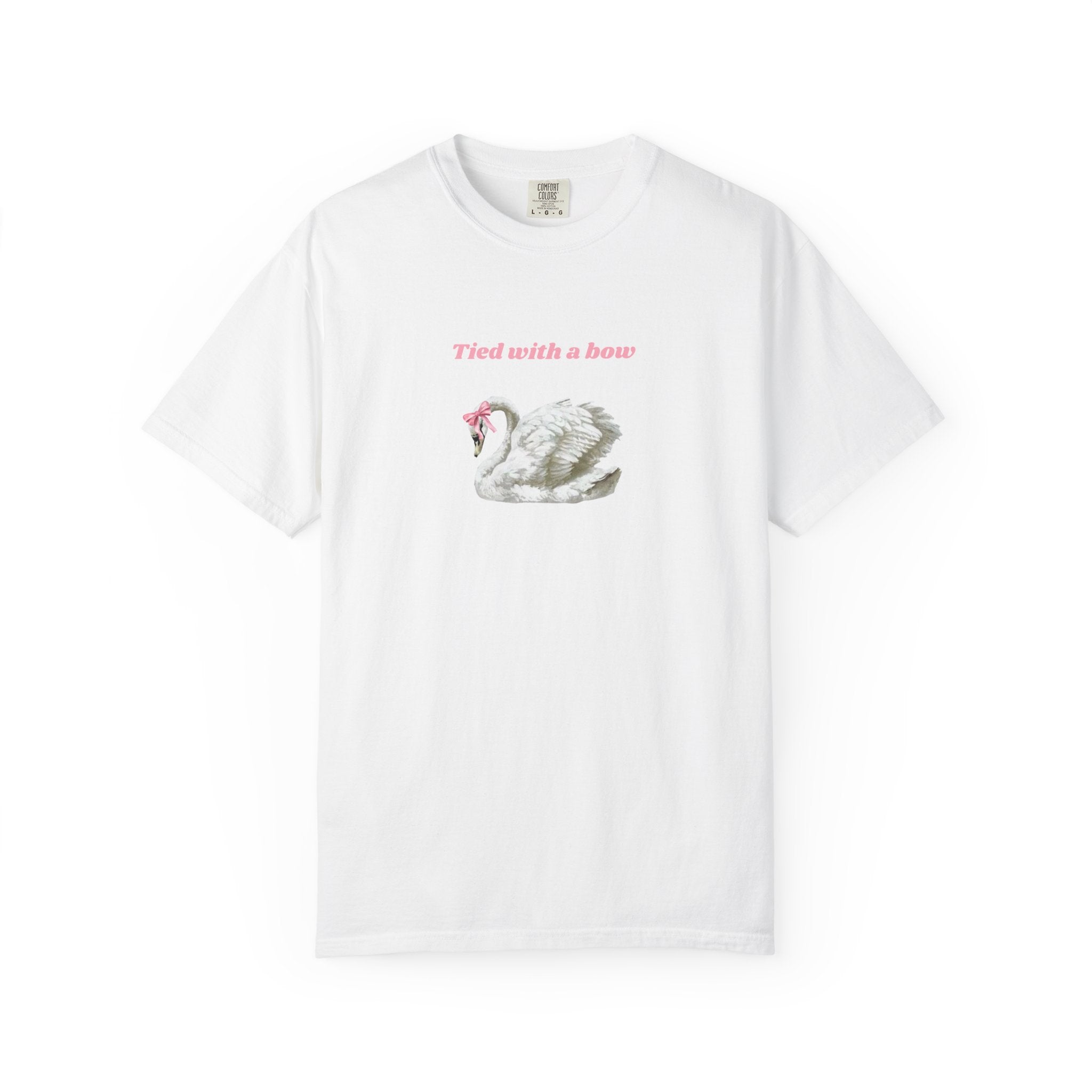 Unisex Garment-Dyed T-shirt with swan and bow