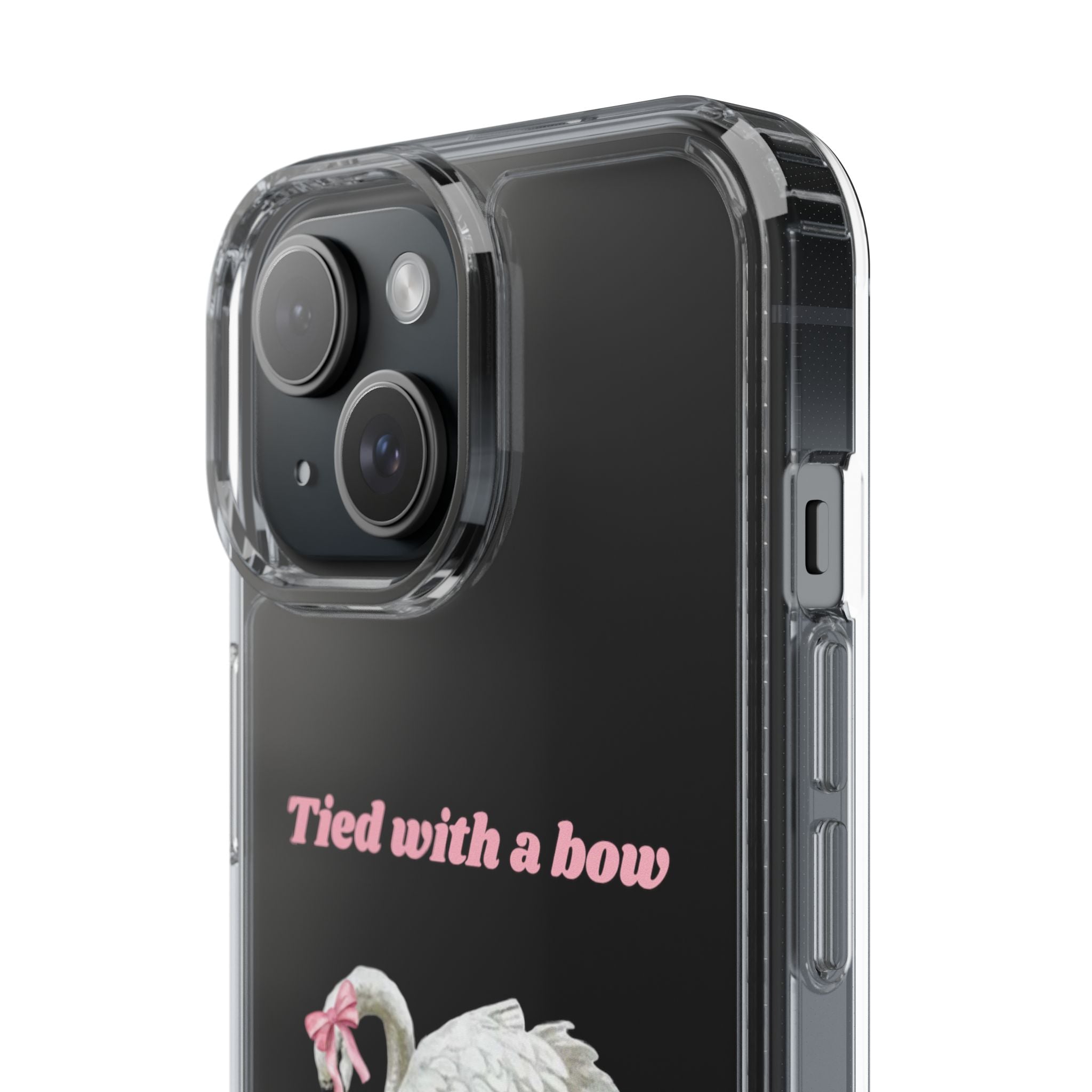 Clear Case with swan and bow design