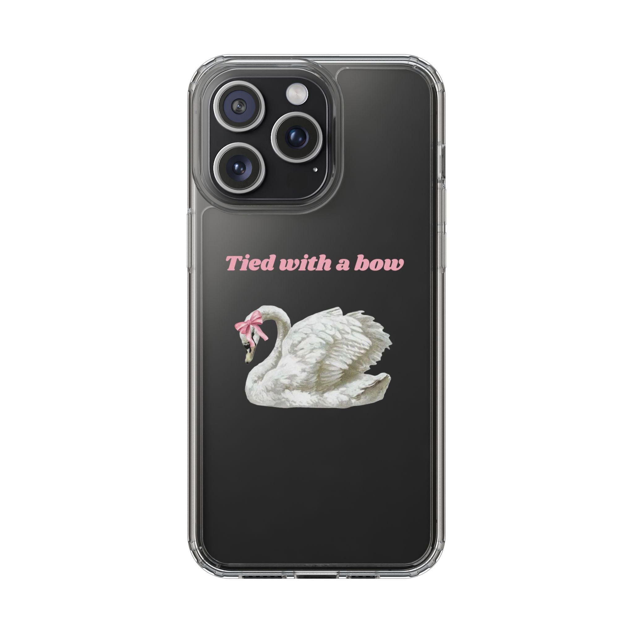 Clear Case with swan and bow design