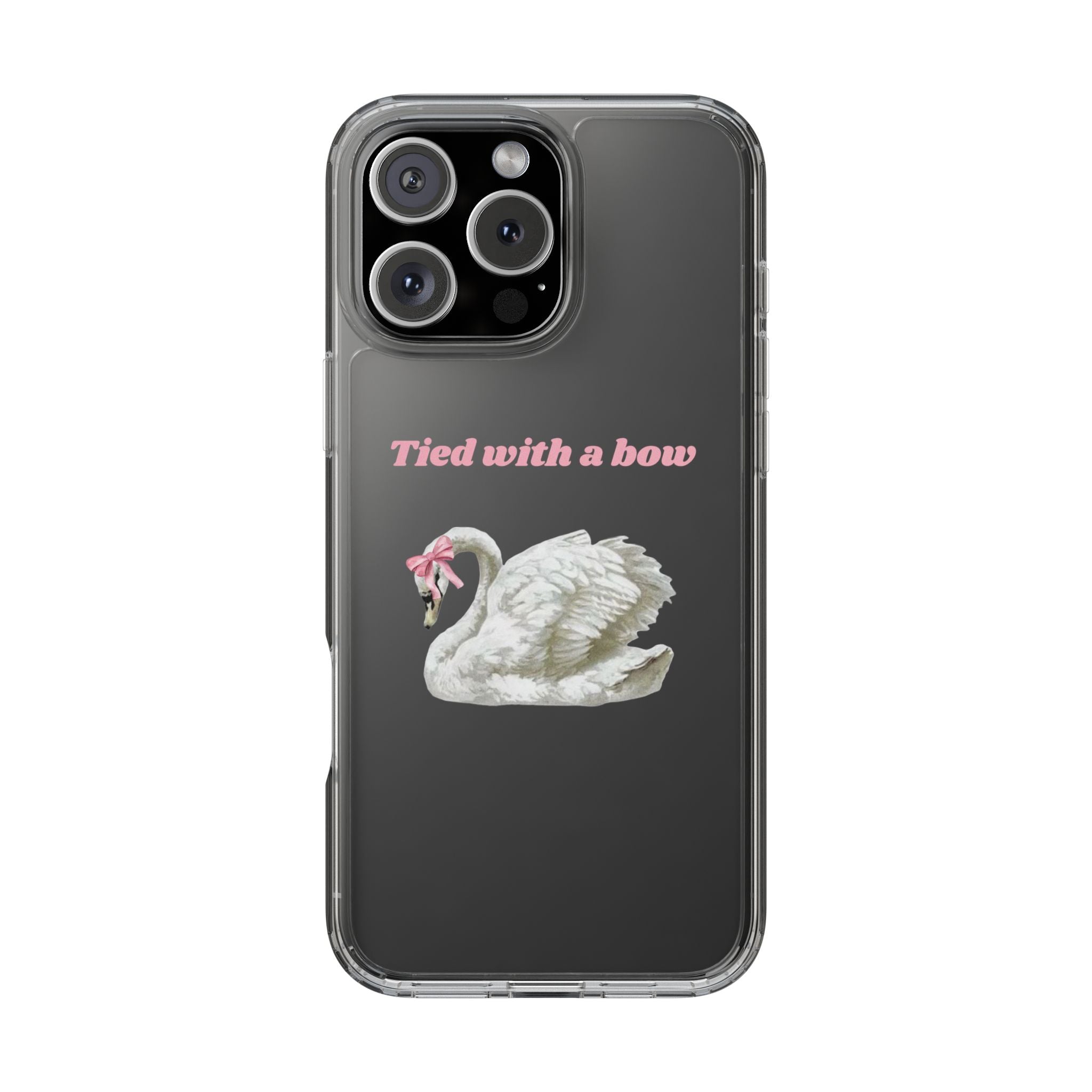 Clear Case with swan and bow design