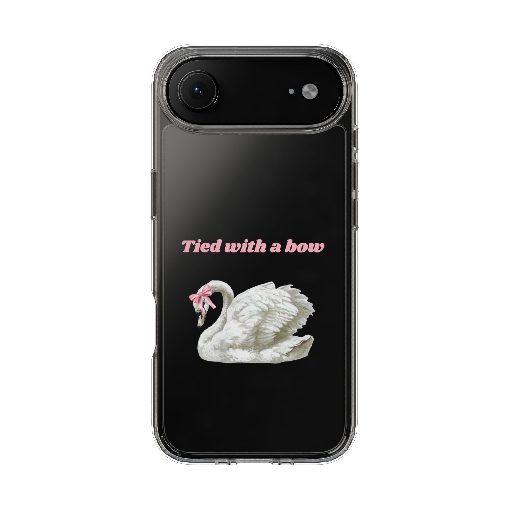 Clear Case with swan and bow design