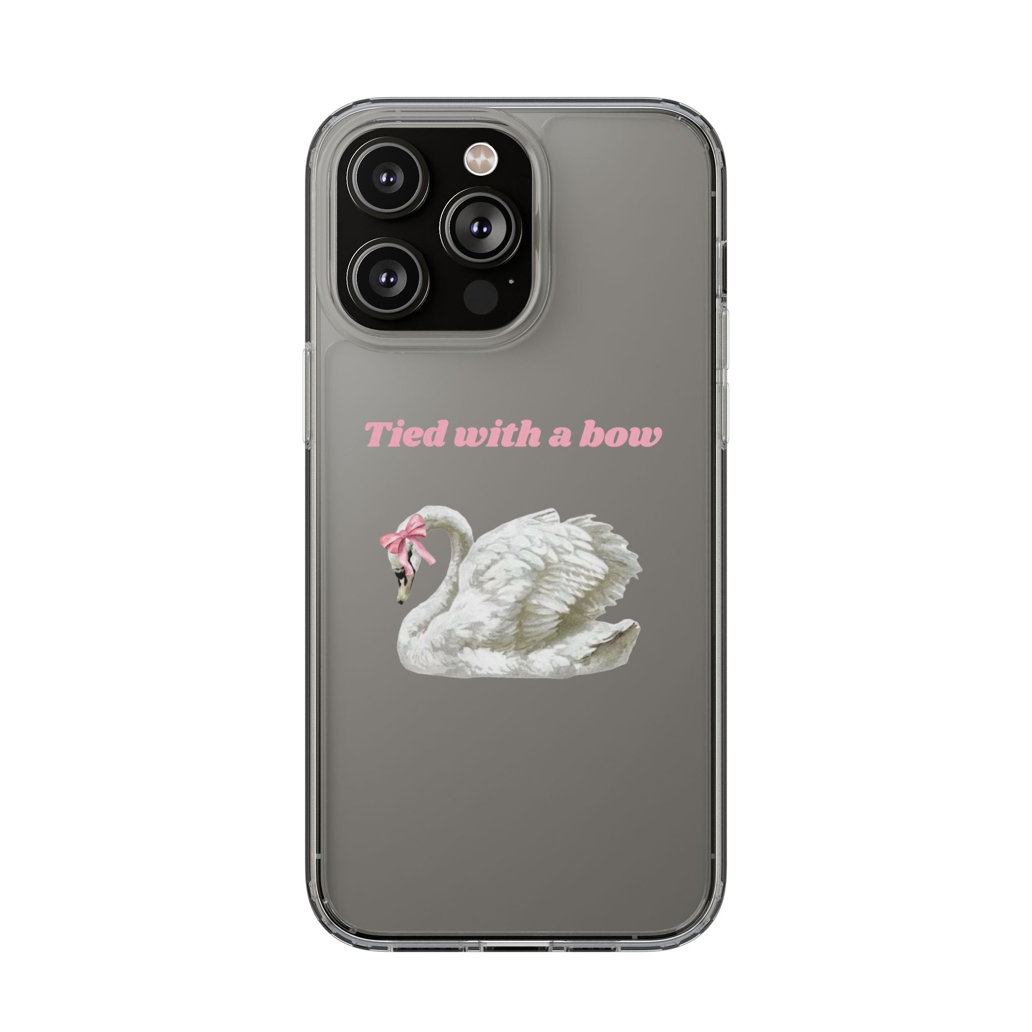 Clear Case with swan and bow design