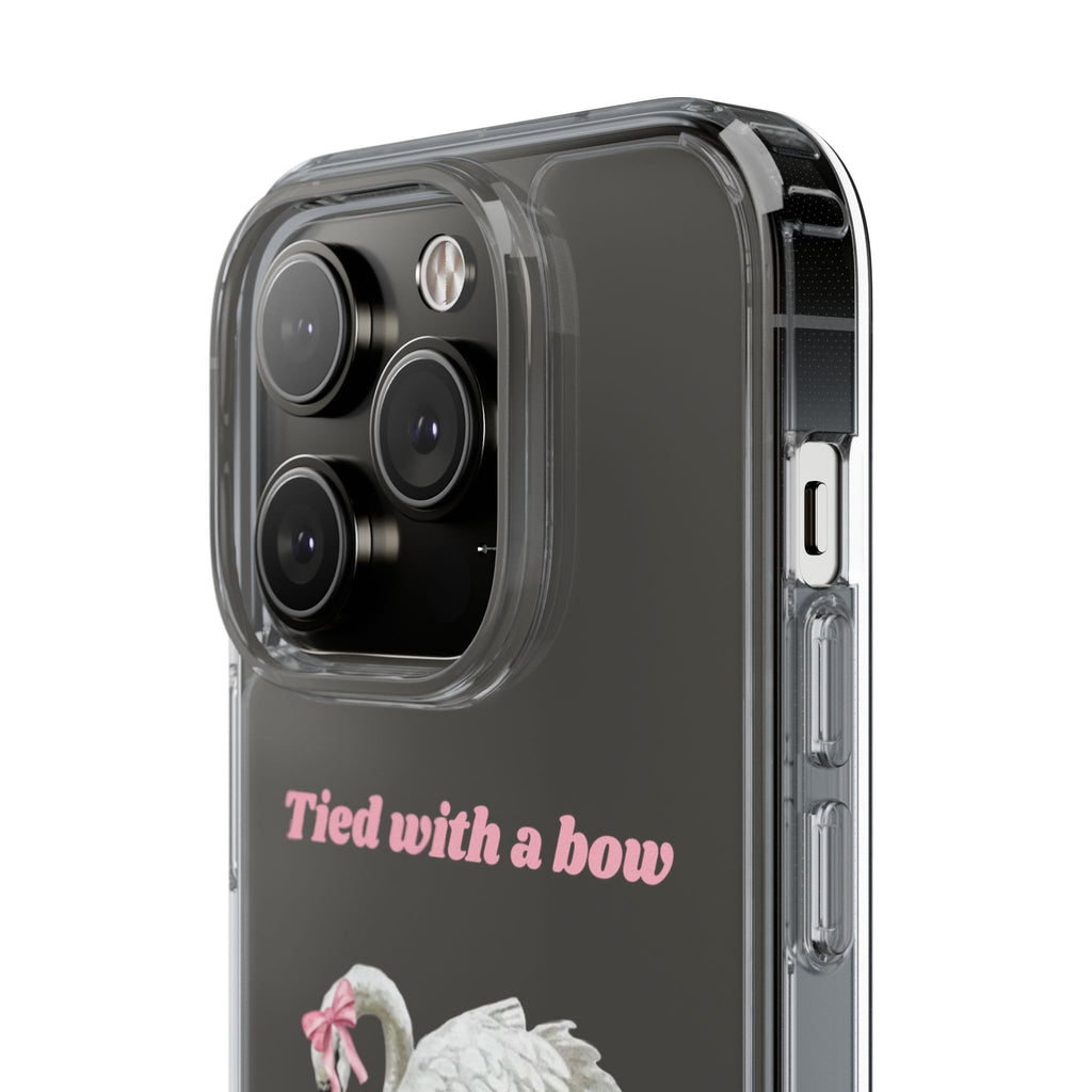 Clear Case with swan and bow design