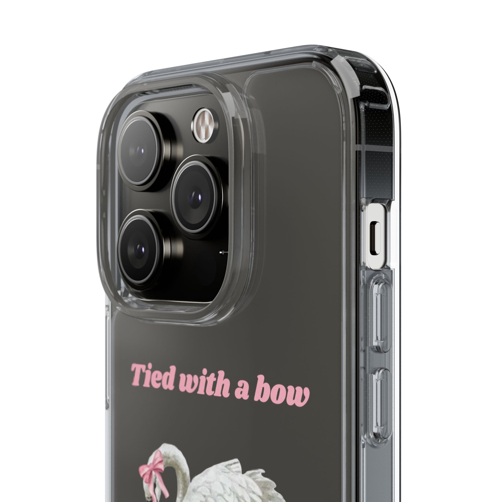 Clear Case with swan and bow design