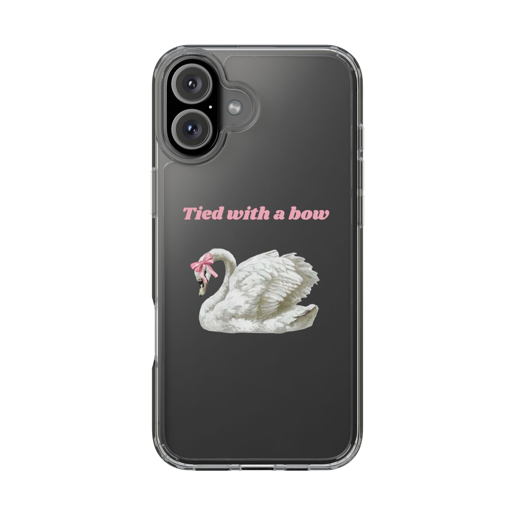 Clear Case with swan and bow design