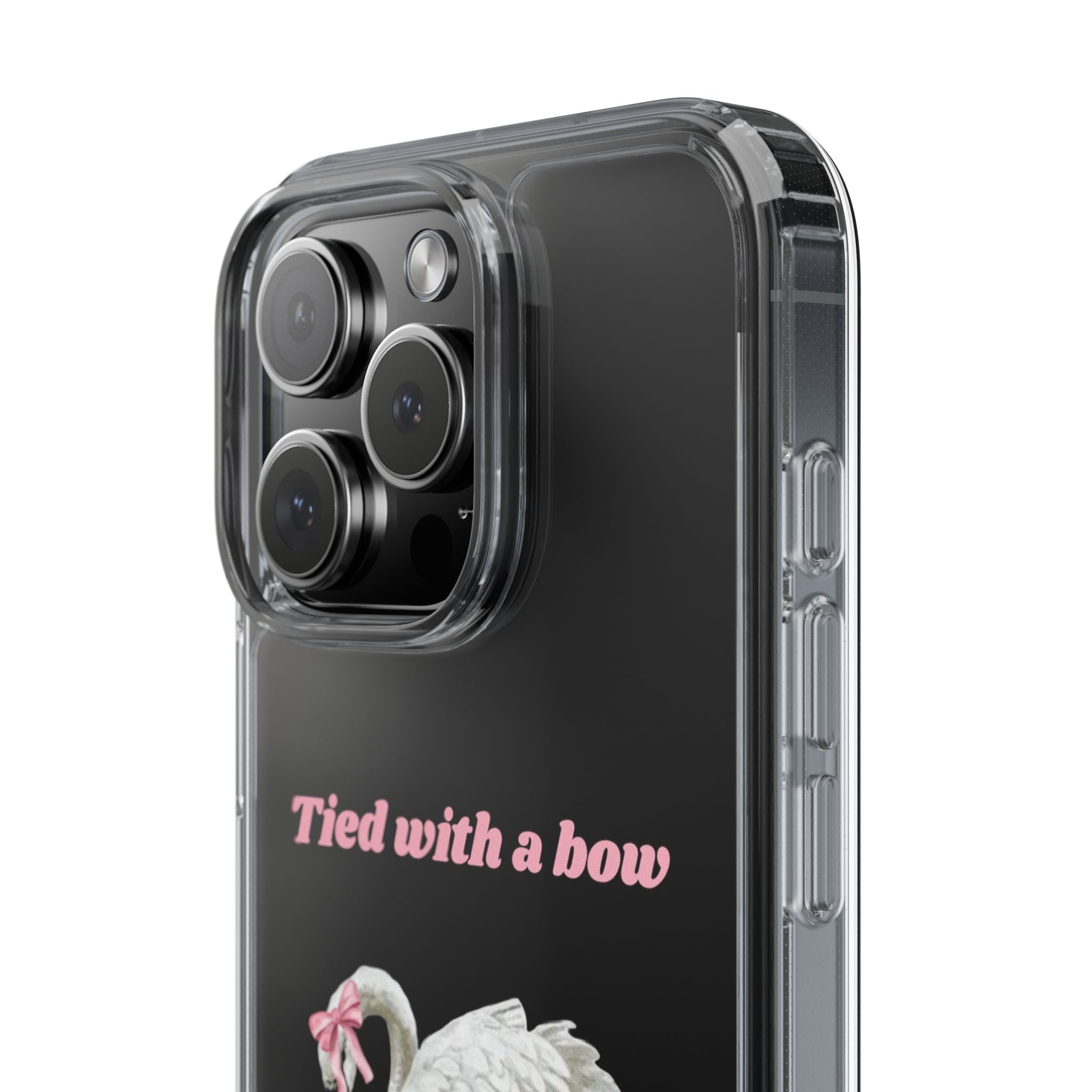 Clear Case with swan and bow design