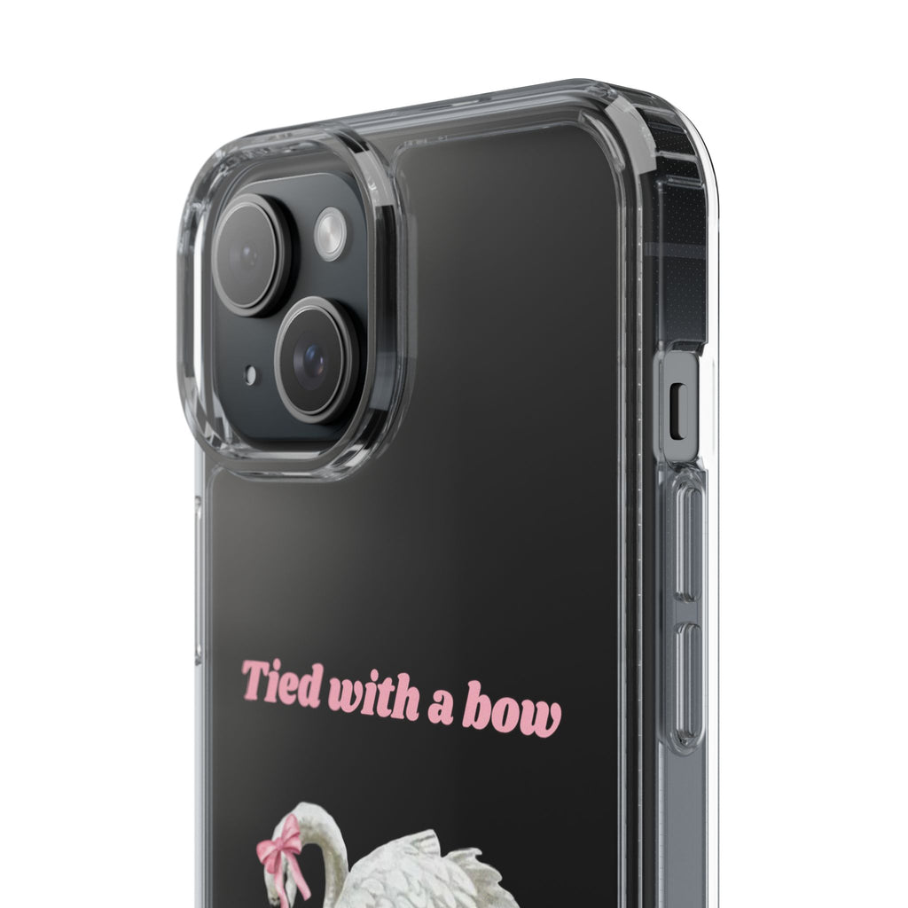 Clear Case with swan and bow design