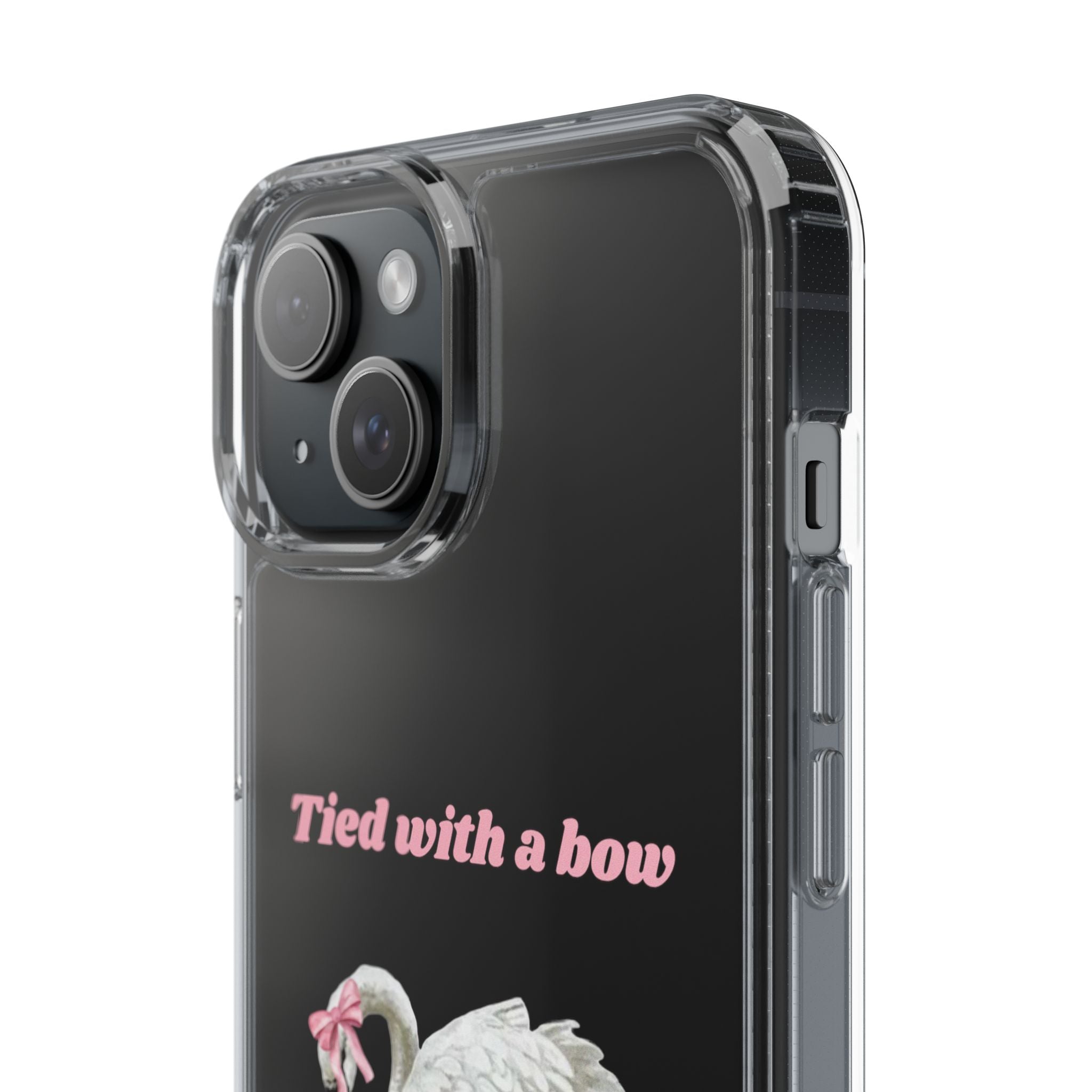 Clear Case with swan and bow design