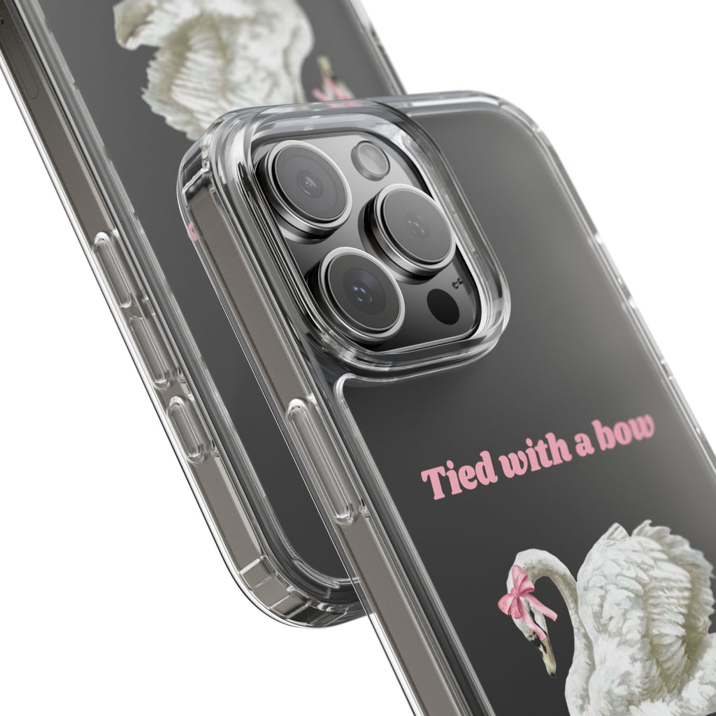 Clear Case with swan and bow design