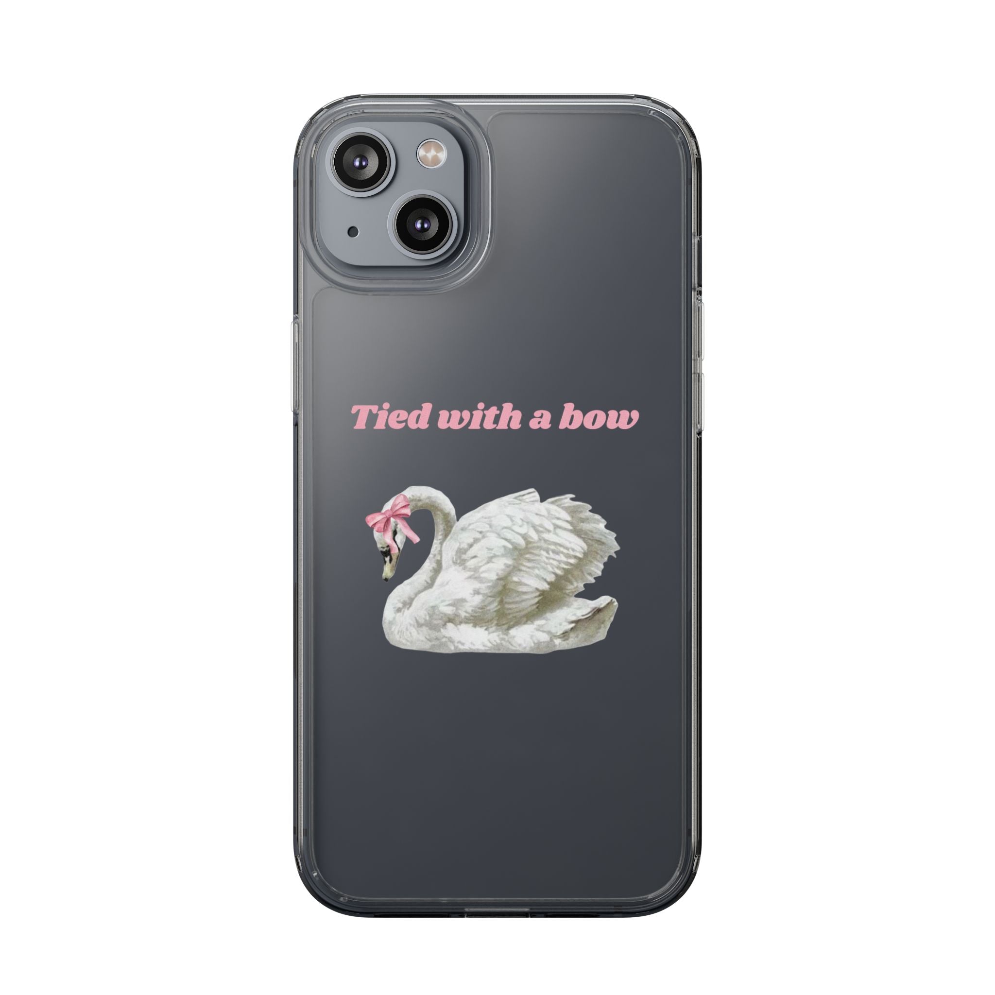 Clear Case with swan and bow design