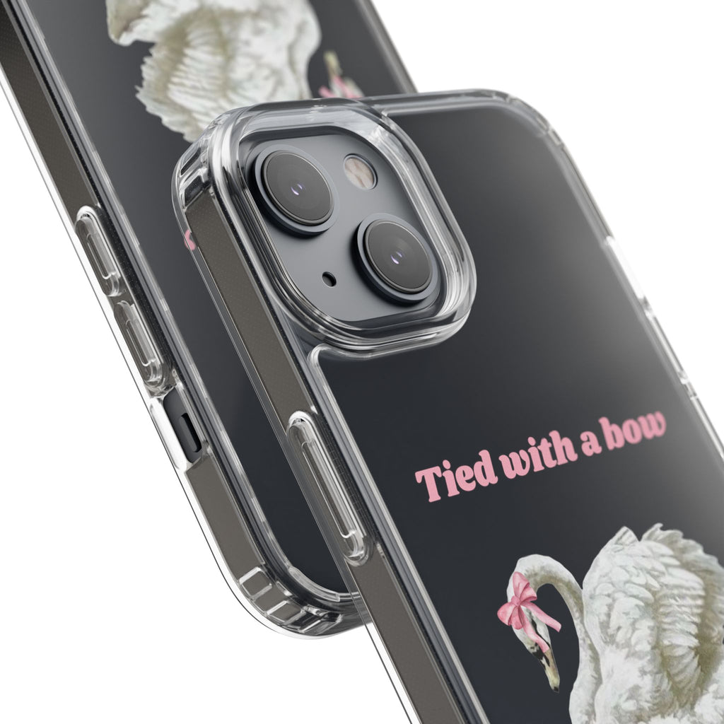 Clear Case with swan and bow design