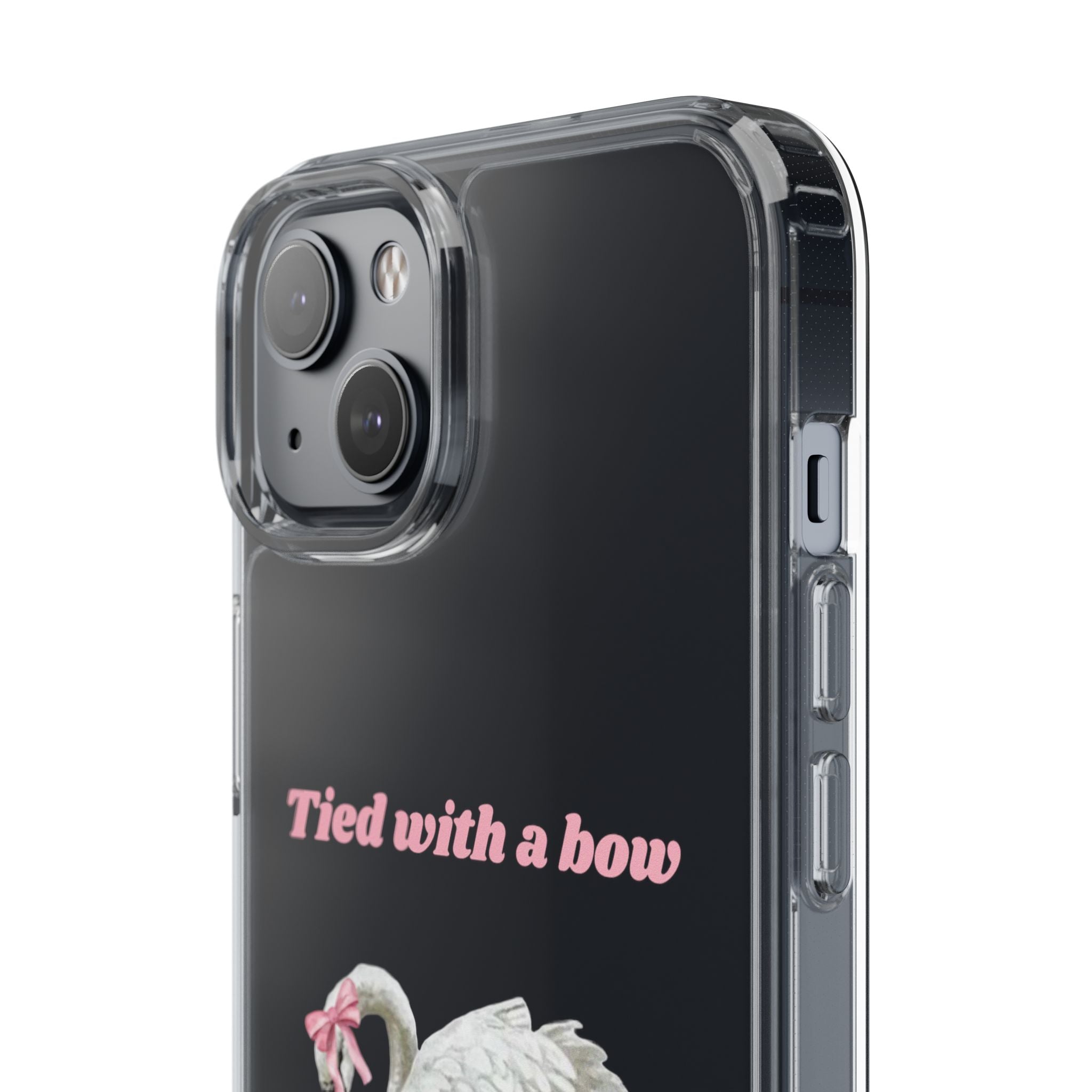 Clear Case with swan and bow design