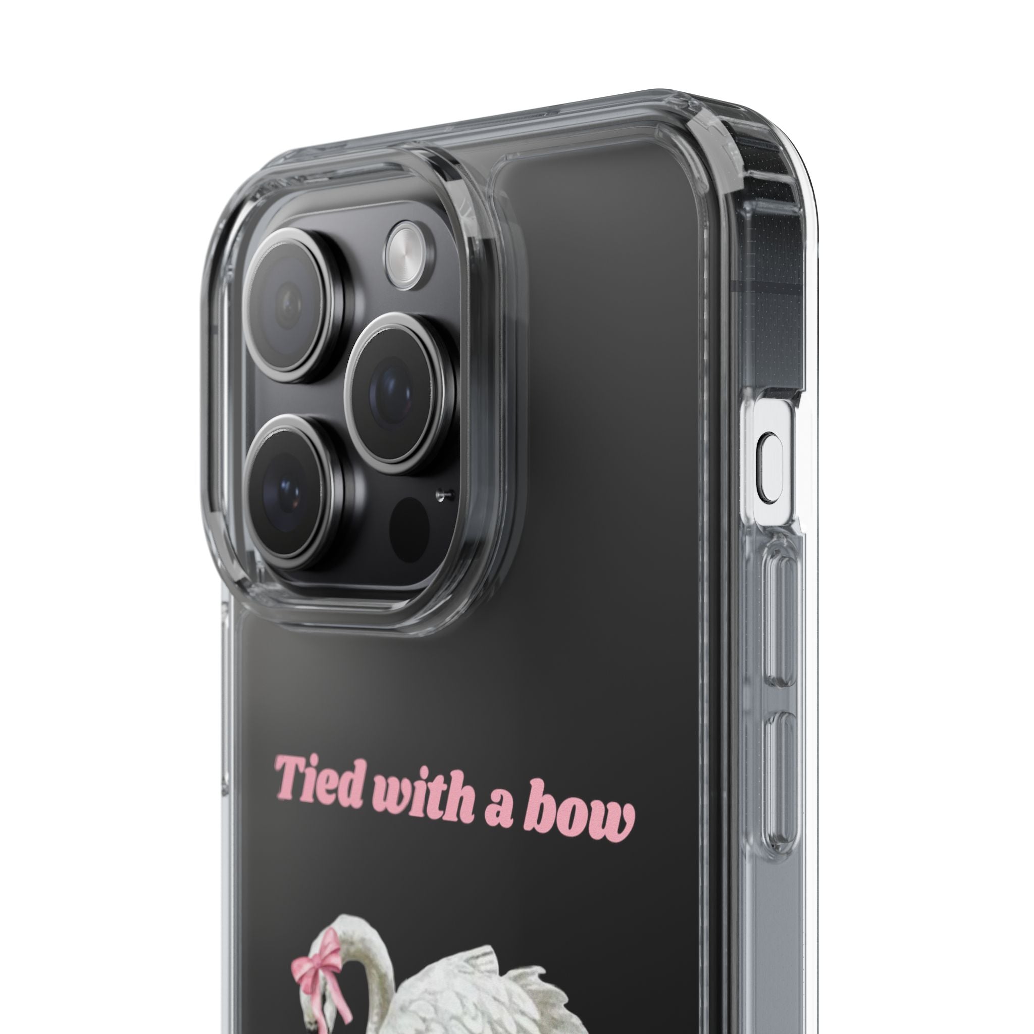 Clear Case with swan and bow design